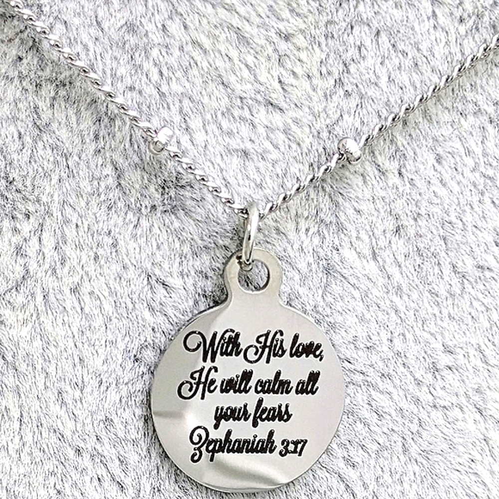 Christian Bible Verse Scripture Necklace